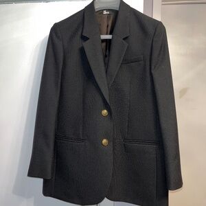 The Kooples (38/6) boxy, oversize wool blazer with gold buttons, like new.